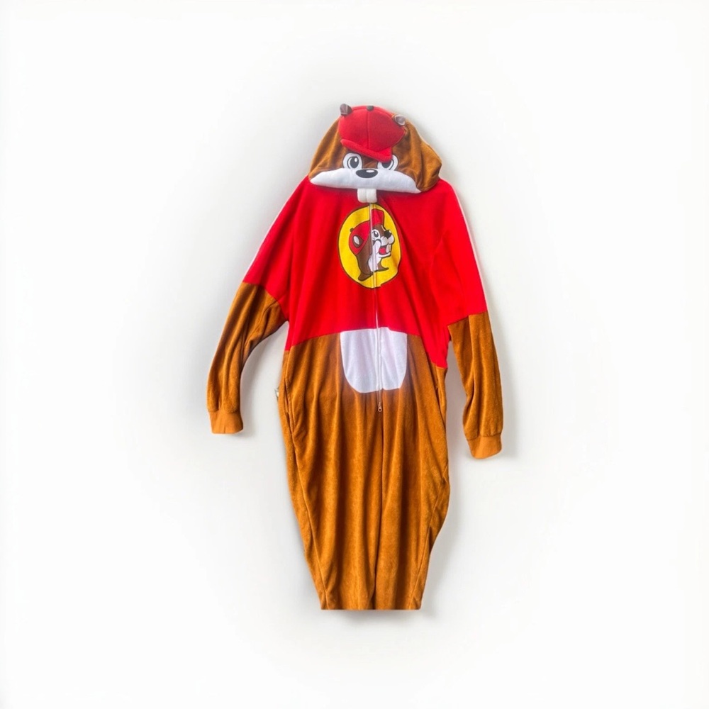 Buc-ee’s Mascot Beaver Full zip up bodysuit! Pajamas with hood!